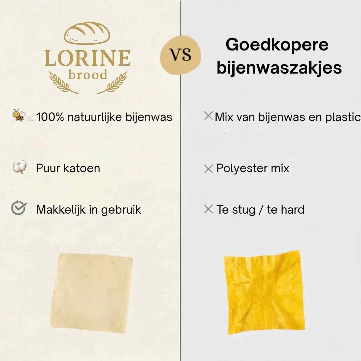 Lorine's Bijenwas Broodzakken