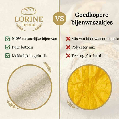Lorine's Bijenwas Broodzakken